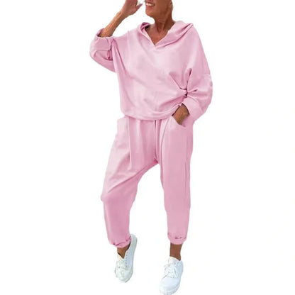 Premium Women's Hooded Sweatshirt Two-Piece Set in a variety of classic colours