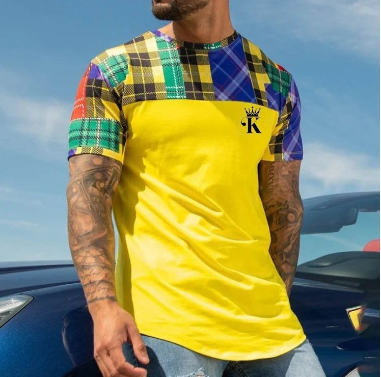 Casual round neck short sleeve digital printing T-shirt in various colours