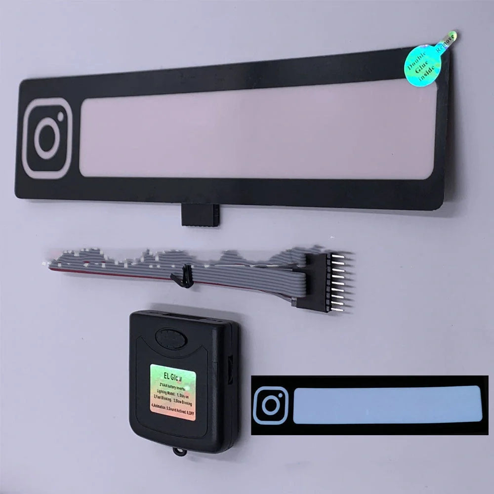 Ultra-thin LED car windshield glow panel with various designs