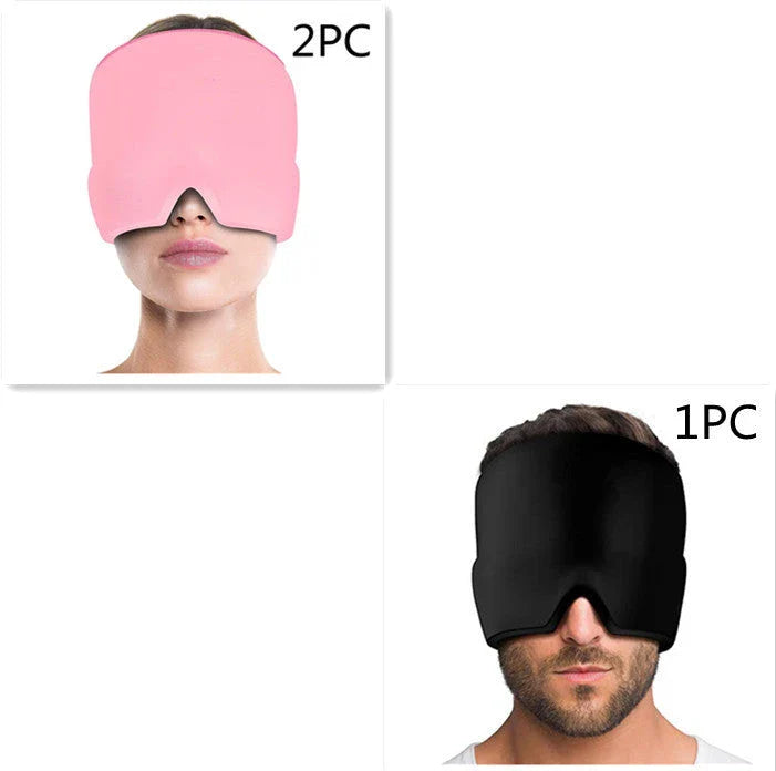 Soothing Ice Therapy Eye Mask for Headache and Migraine Relief, Flexible Gel Material, Adjustable Strap