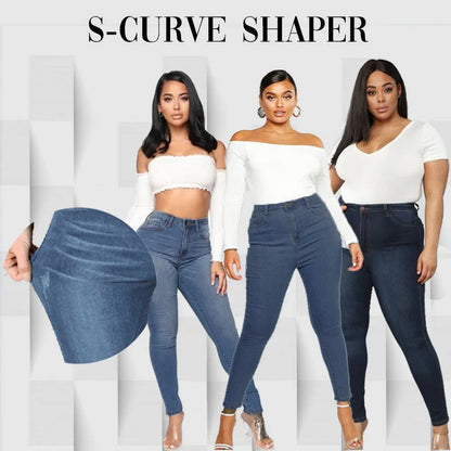 High rise waist skinny slim fit stretch denim pants in black, blue, and grey