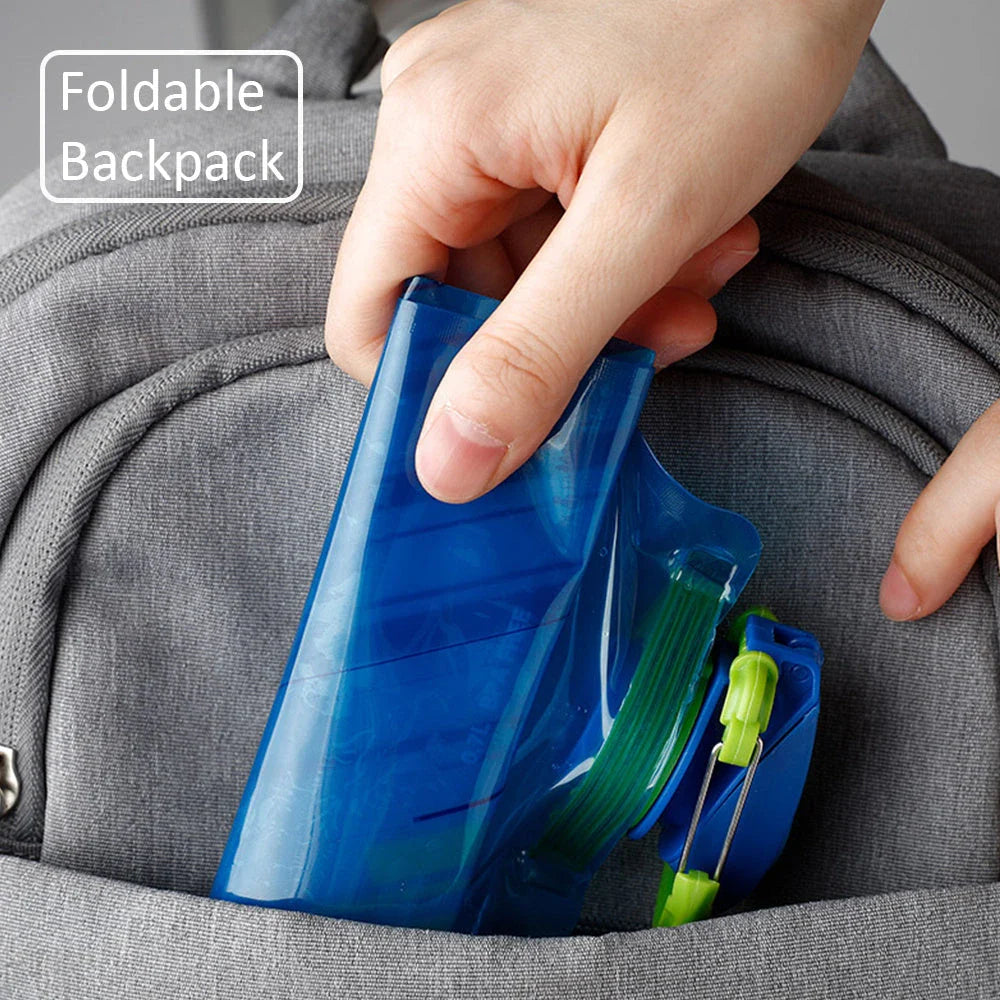 Collapsible, leak-proof water bottle made with durable, BPA-free materials for active outdoor use