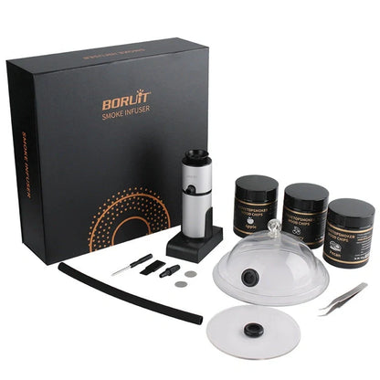 Premium charcoal smoking set with all accessories for creating delicious smoked dishes at home