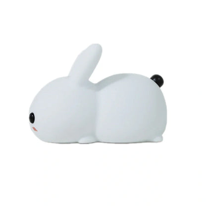 Enchanting rabbit-shaped silicone night light with warm white and dual-colour illumination options