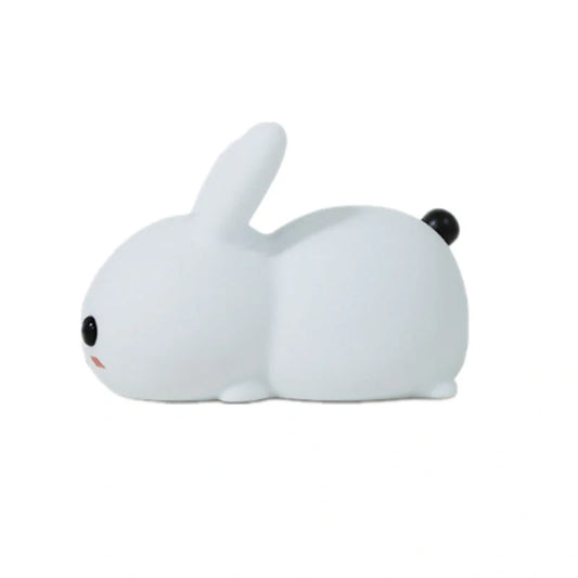 Enchanting rabbit-shaped silicone night light with warm white and dual-colour illumination options
