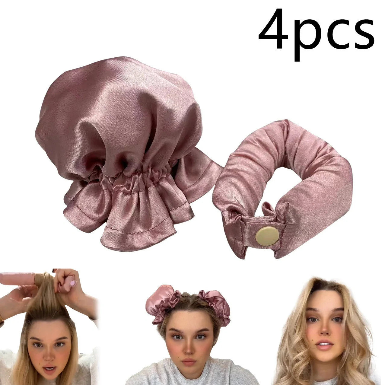Heatless curl stick with cloth cover for safe overnight hair styling