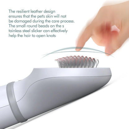 Premium pet hair dryer with noise reduction technology and stainless steel slicker brush attachment