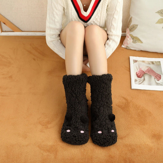Cozy winter socks with soft, plush coral fleece lining for maximum comfort and warmth
