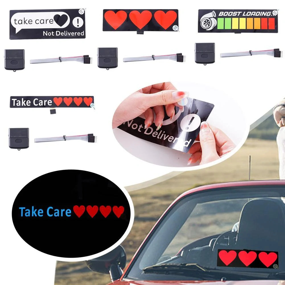 Ultra-thin LED car windshield glow panel with various designs