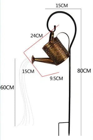 Solar-Powered Enchanted Watering Can Garden Lamp with 36 LED lights for outdoor decoration