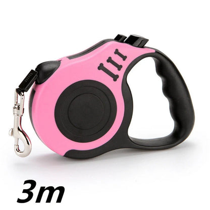Automatic telescopic pet leash with one-handed braking and locking system, made of eco-friendly materials for safe and convenient pet walking