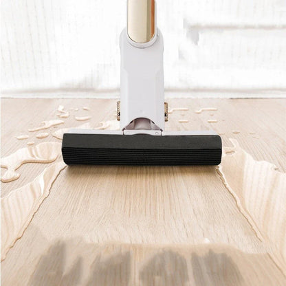 Hands-free floor cleaning mop with absorbent cotton heads for efficient and eco-friendly floor cleaning