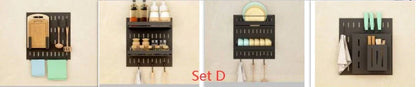 A high-quality stainless steel wall-mounted kitchen storage rack with a perforated design for customisable storage