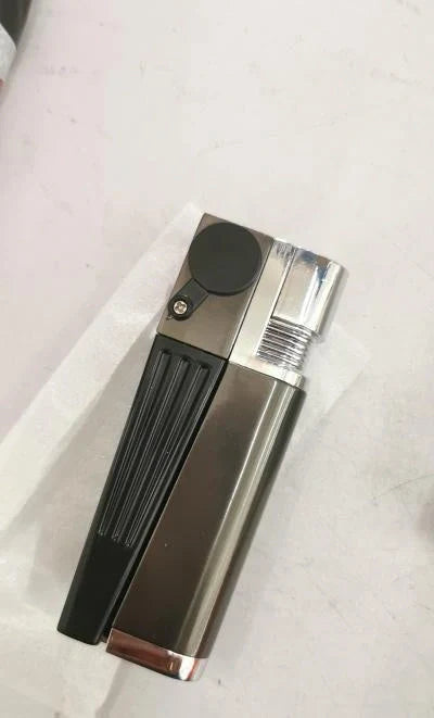 Foldable metal pipe lighter with stash compartment - eco-friendly smoking gadget