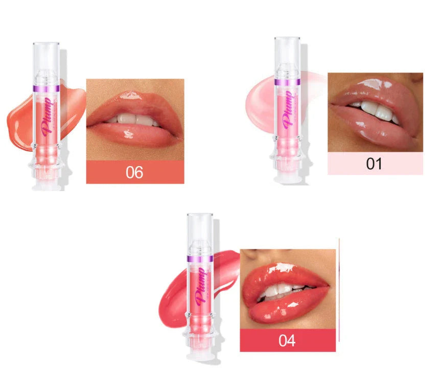 Glossy Luxury Lip Gloss in various shades with a mirror-like shine and hydrating formula