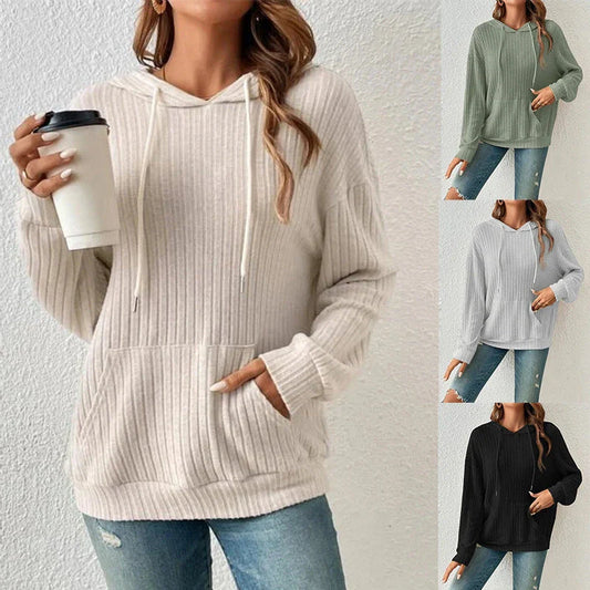 Stylish and comfortable drawstring hoodie sweatshirt with pockets in various colors