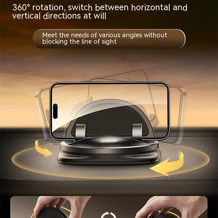 Secure Car Phone Mount with Reusable Silicone Pad for Dashboard, Adjustable 360-degree Rotation, Magnetic Charging Cable