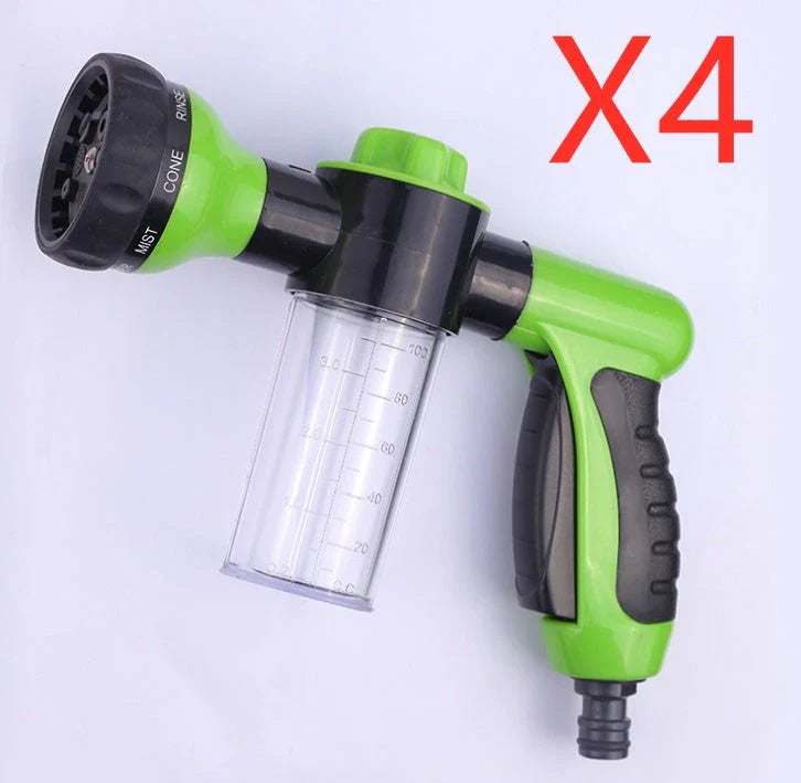 A premium high-pressure automotive foam sprayer with adjustable 8-in-1 spray settings for efficient car washing, garden maintenance, and household cleaning