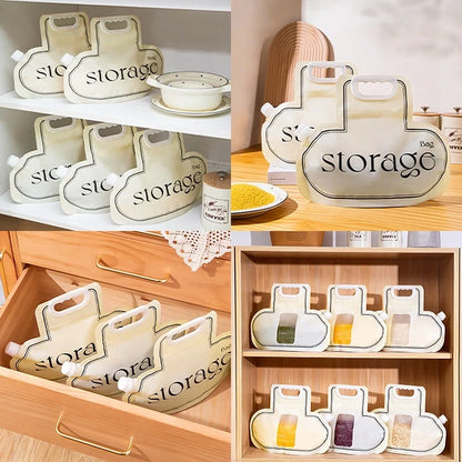 Cream coloured grain storage bag with food grade PE material for rice, wheat, and beans