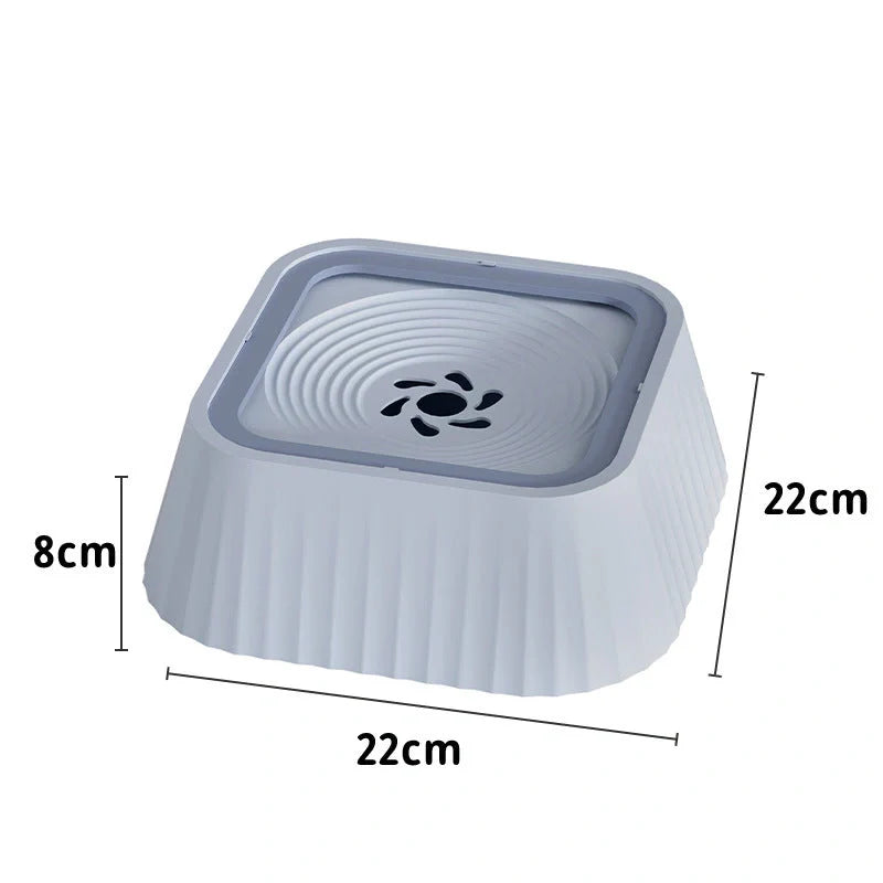 A premium floating pet bowl with a suspended water table design to prevent splashing and keep pets' faces dry
