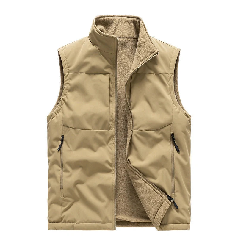 Men's double-sided fleece winter vest in various colours