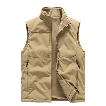 Men's double-sided fleece winter vest in various colours