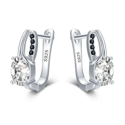 Stylish zircon rhinestone stud earrings in a classic copper finish