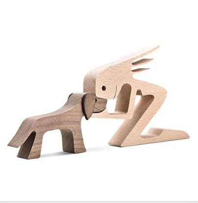 Nordic style wooden desktop ornament with animal design and polished finish