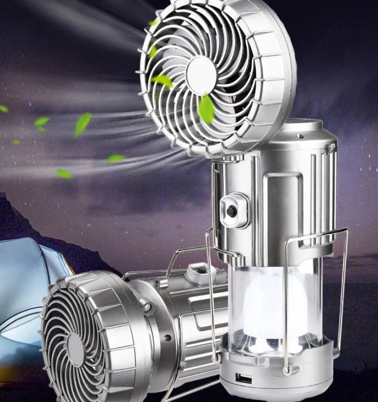 Solar Electric Fan with Waterproof Panel for Outdoor Camping