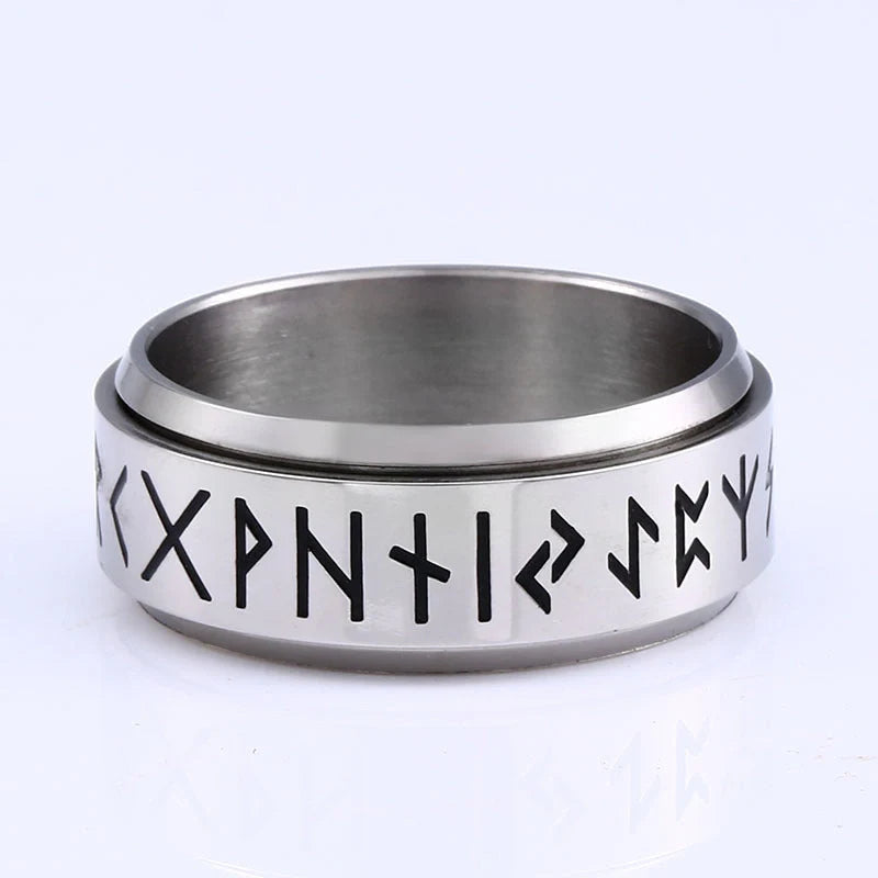 Korean Fashion Titanium Steel Rotatable Ring in vintage style, available in multiple colours
