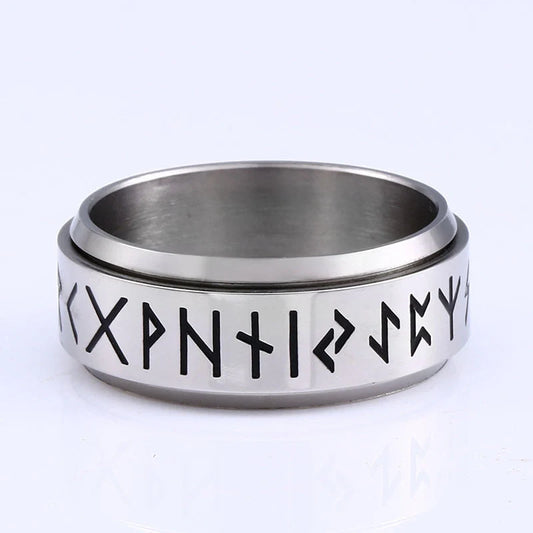 Korean Fashion Titanium Steel Rotatable Ring in vintage style, available in multiple colours