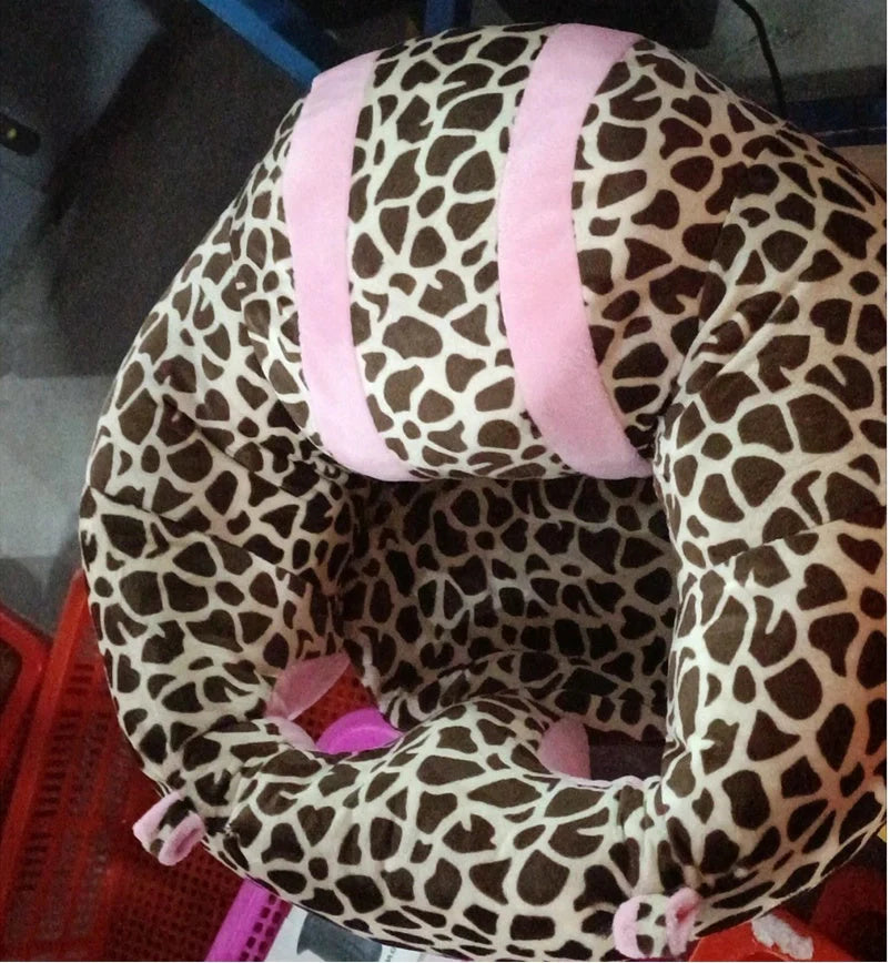 Infant safety seat with plush toy design for babies learning to sit