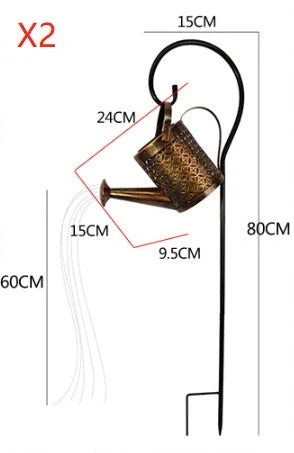 Solar-Powered Enchanted Watering Can Garden Lamp with 36 LED lights for outdoor decoration