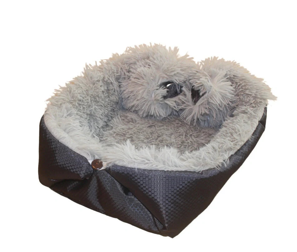 Foldable fleece pet bed mat for dogs and cats, soft warm sleep cushion