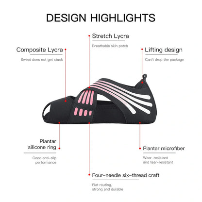 Professional Non-slip Gym Yoga Shoes in black, green, and rose red with anti-slip silicone sole