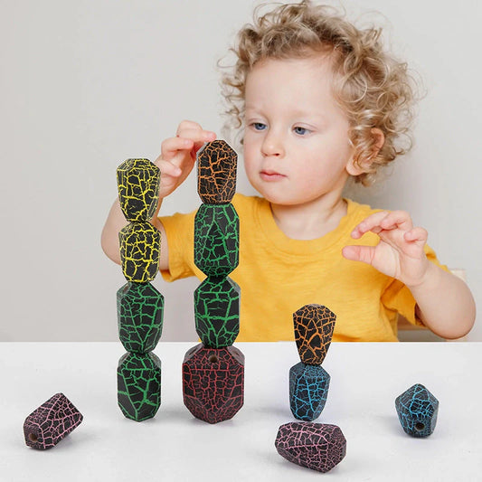 Rainbow Cactus Wooden Stacker educational toy for children