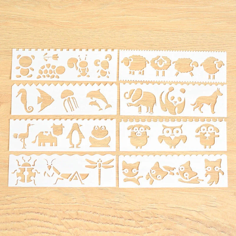 Multifunctional hollow painting template for creative art projects