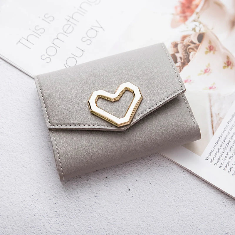 Short style tri-fold wallet with zipper coin purse for women in various colours
