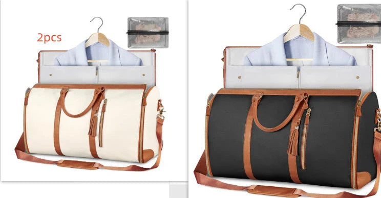 Versatile travel duffel bag for women with waterproof and foldable design, available in various color options