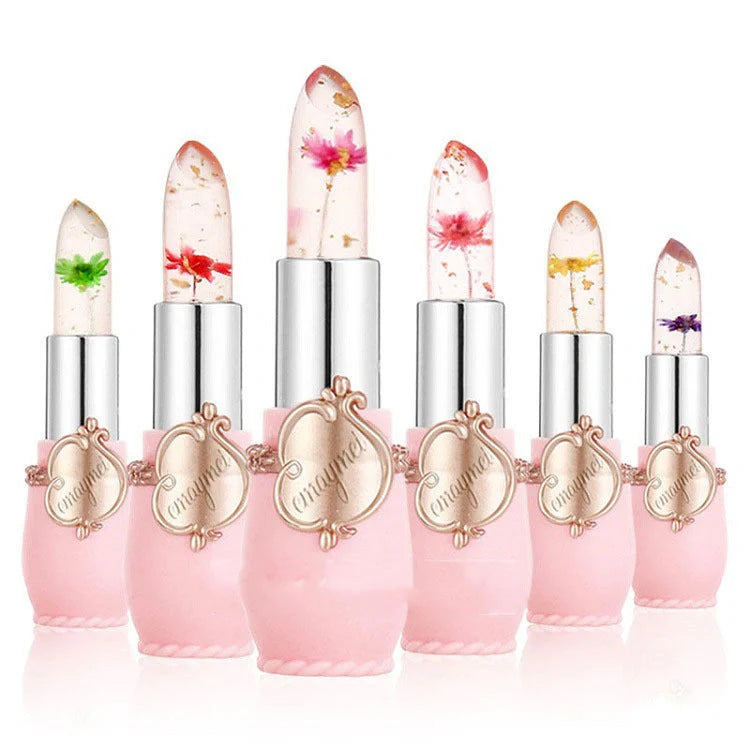 Jelly Flower Lipstick Set with 6 colour-changing lip glosses