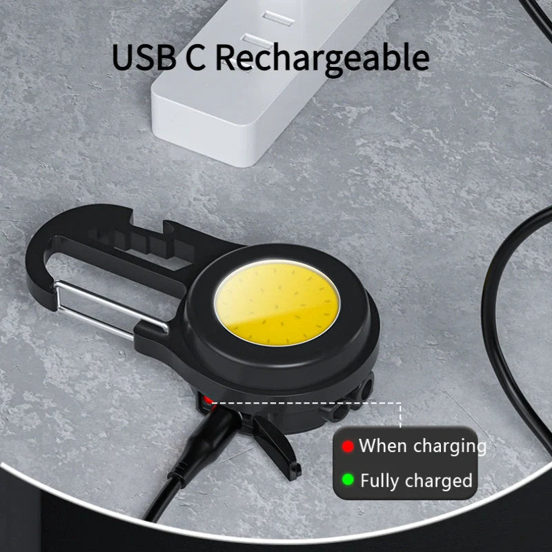 6 IN 1 Multi-functional Mini Keychain Lamp with Super Bright COB Light