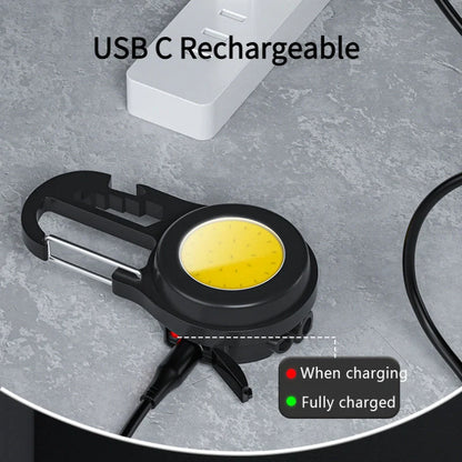 6 IN 1 Multi-functional Mini Keychain Lamp with Super Bright COB Light