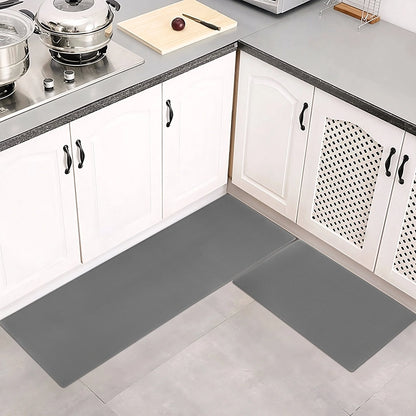 Non-slip waterproof kitchen floor mat set in grey, 44x13x13cm