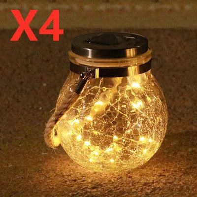 Spherical glass solar LED garden lamp with waterproof design