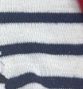 Long-sleeved winter base layer with striped square collar in white, black, and navy blue