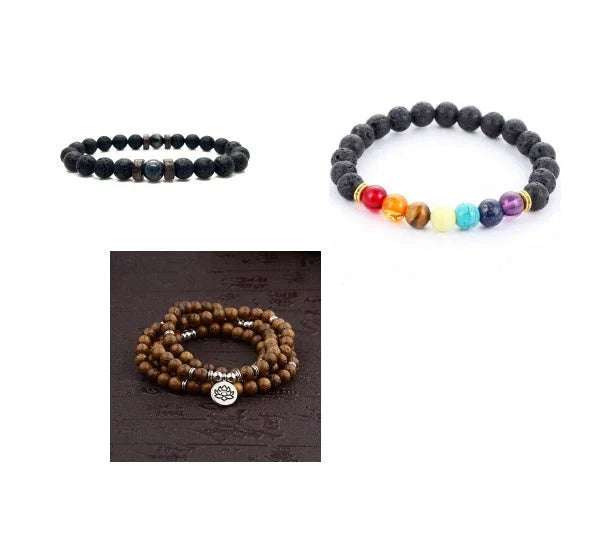 Stylish volcanic stone bracelet in various colors and designs for men
