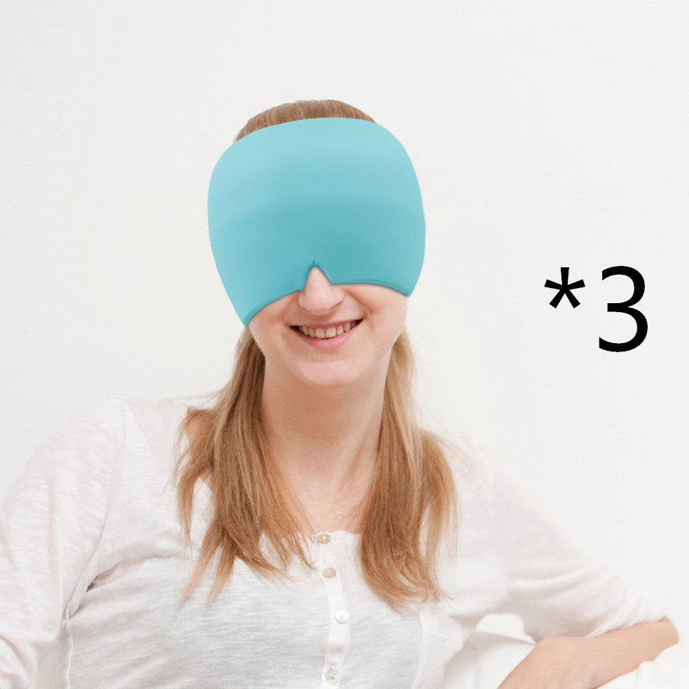 Soothing Ice Therapy Eye Mask for Headache and Migraine Relief, Flexible Gel Material, Adjustable Strap