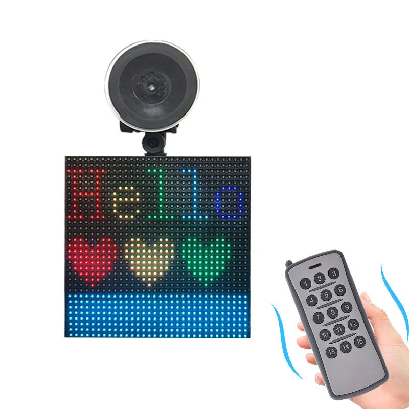 Car Rear Window LED Emoticon Screen displaying vibrant messages