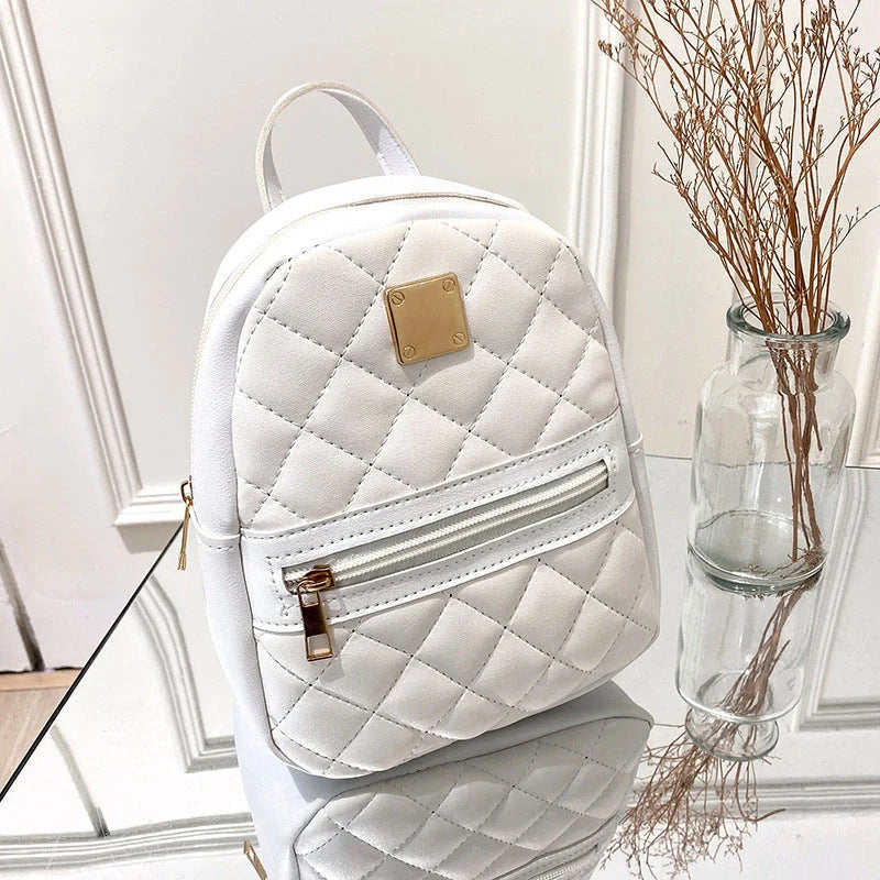 Personalised Women's Fashion Backpack in PU Material with Geometric Design
