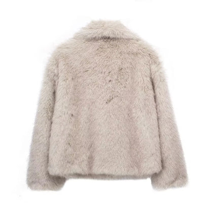 Stylish and cozy plush winter coat for women, available in a variety of trendy colors and sizes
